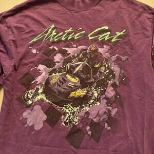 VTG Arctic Cat Shirt Mens XL Snowmobile 90s USA Graphic Long Sleeve Tee Purple